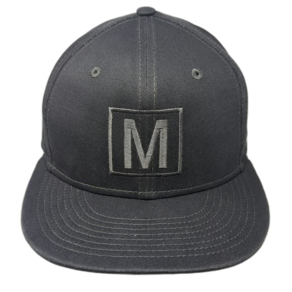 New Era Snapback Gray One Size Hat Method Studio M Logo 9FIFTY Cotton Flat Brim